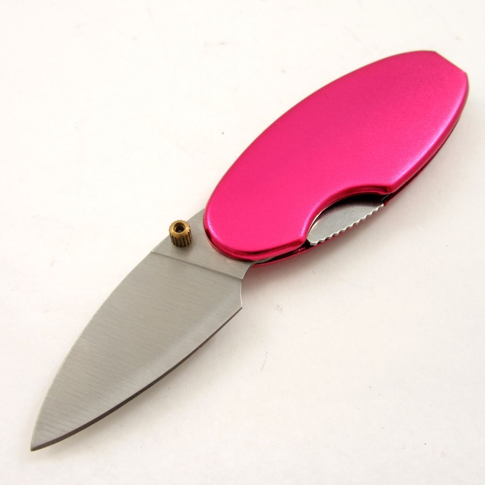 FOLDING POCKET KNIFE | 2.75″ Mini Women’s Pink Magenta Purple Slim Oval Pebble