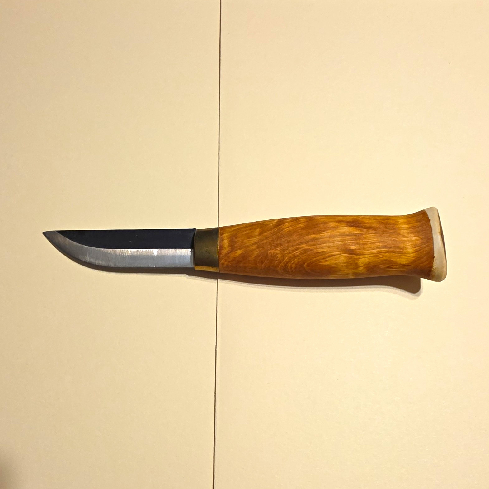 Fixed Blade Hunting Knife 7.5in Overall 3in Carbon Steel Wood Handle Sheath