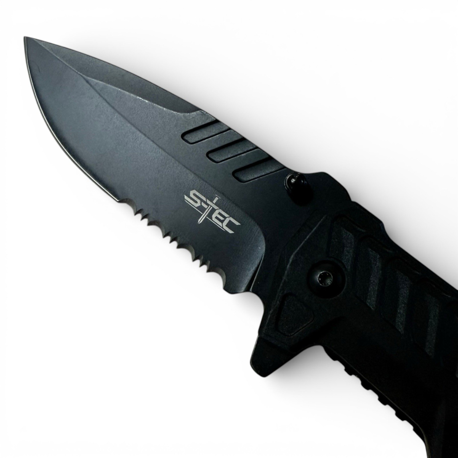 S-TEC TS015 Recon Assisted Folding Knife 3.5” Serrated OD Green EDC