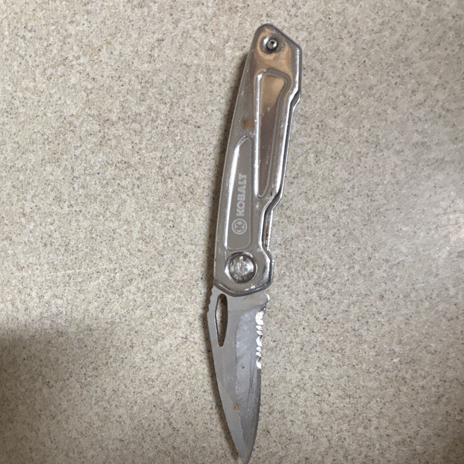 Kobalt Stainless Steel Lockback Pocket Knife 2-2.99in Partially Serrated Clip