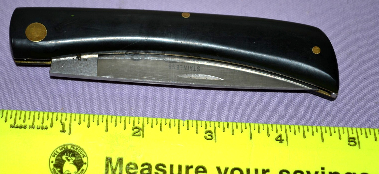 Case XX 2138 Sod Buster Stainless Steel Flat Blade Black Handle Folding Knife US