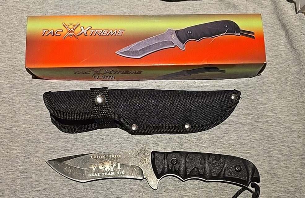 9″ TAC Xtreme TX-055B w/ Sheath W/ SEAL TEAM SIX LOGO ON BLADE