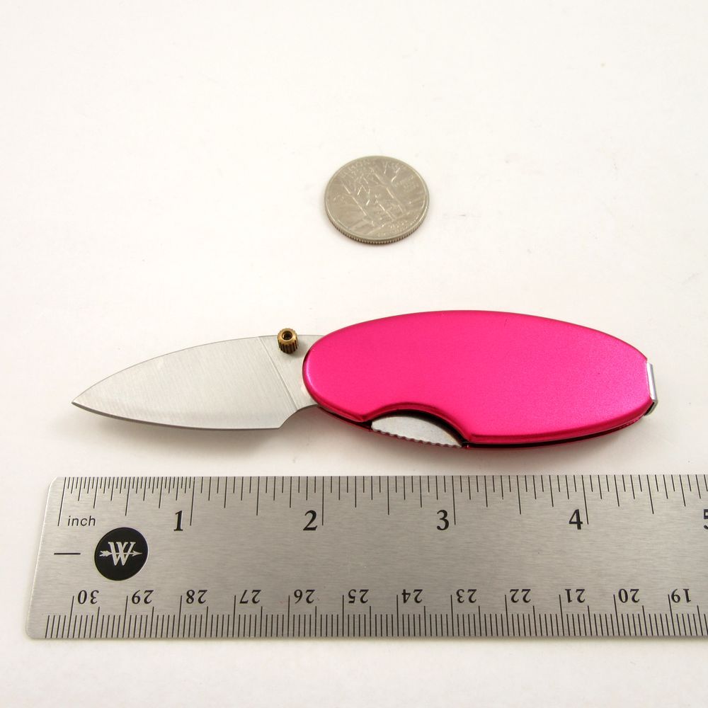 FOLDING POCKET KNIFE | 2.75″ Mini Women’s Pink Magenta Purple Slim Oval Pebble
