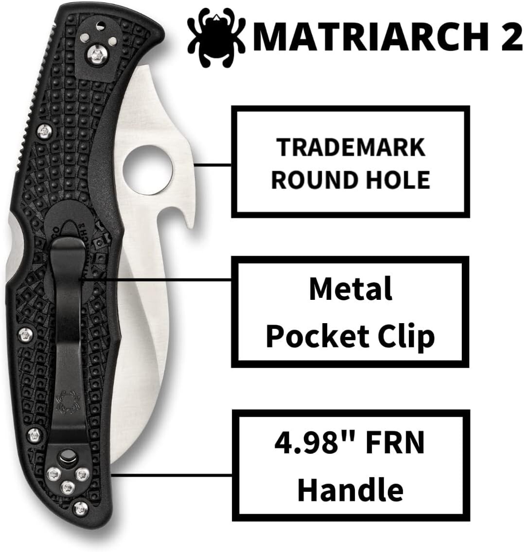 Spyderco Matriarch 2 VG-10 Steel 3.57″ SpyderEdge Folding Pocket Knife C12SBK2W