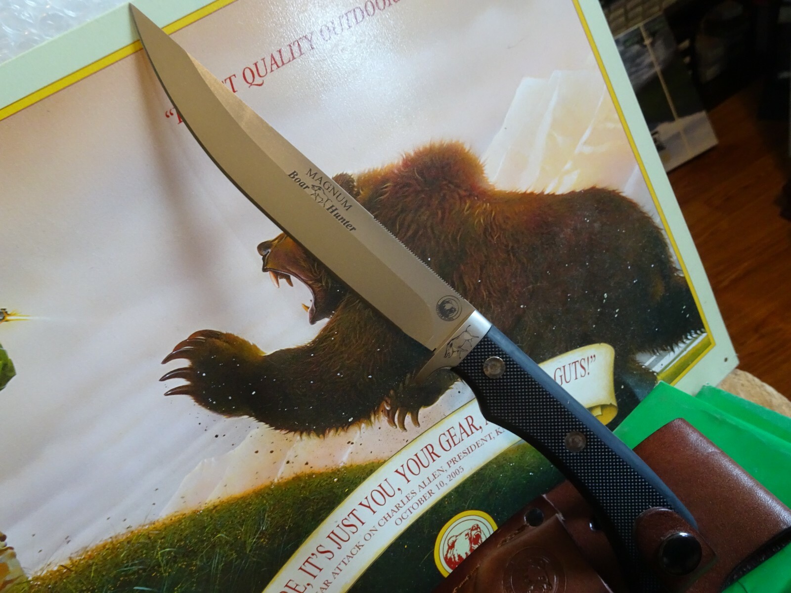 KNIVES OF ALASKA 11 1/2″ MAGNUM BOAR HUNTER 824FG D2 TOOL ST. SURE GRIP HANDLE