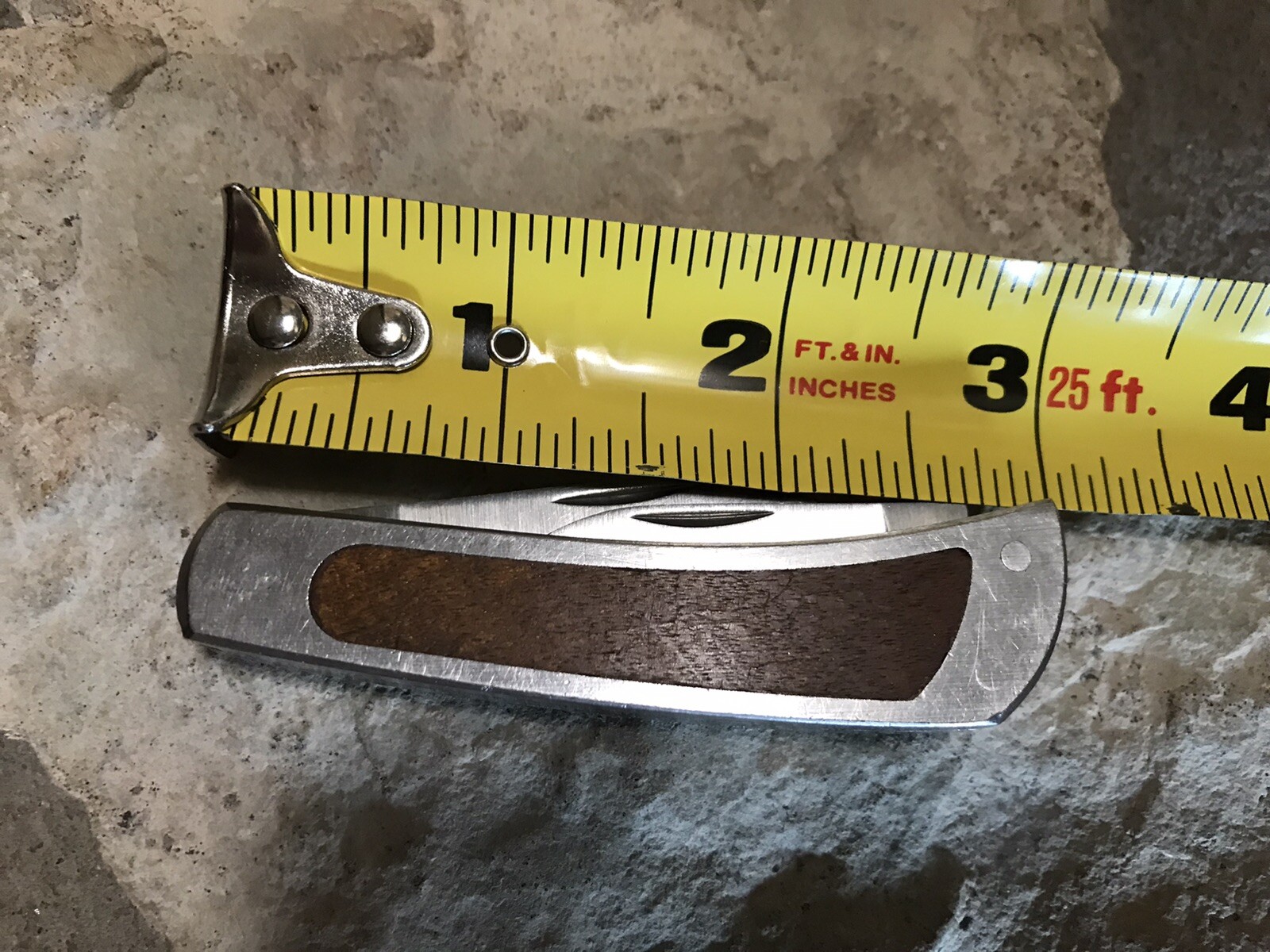 Imperial Stainless Frontier USA WOOD INLAY 3 blade pocket knife made in USA