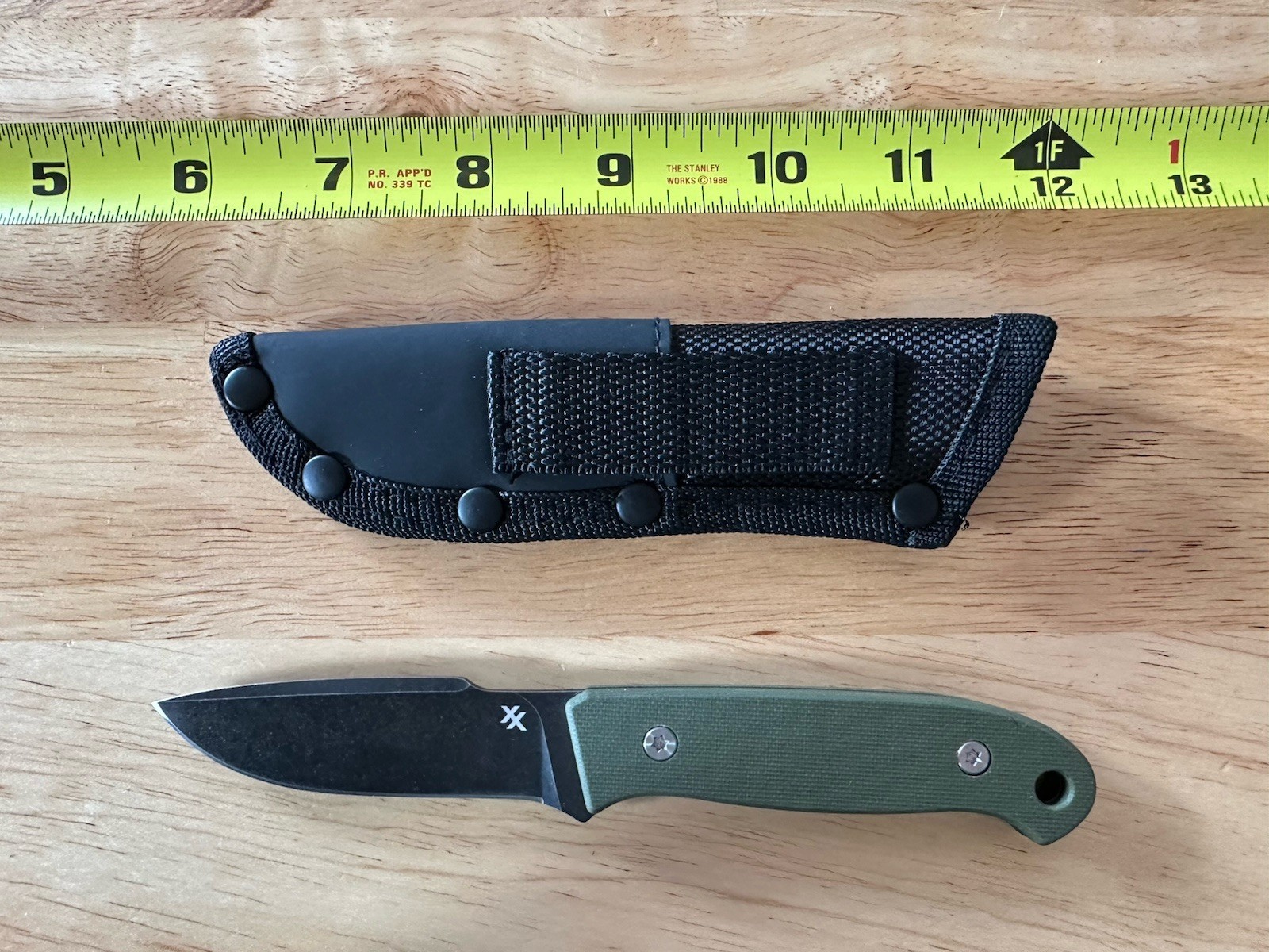 Double X Knives Bush Baby OD Green Fixed Blade Small EDC D2 Micarta New