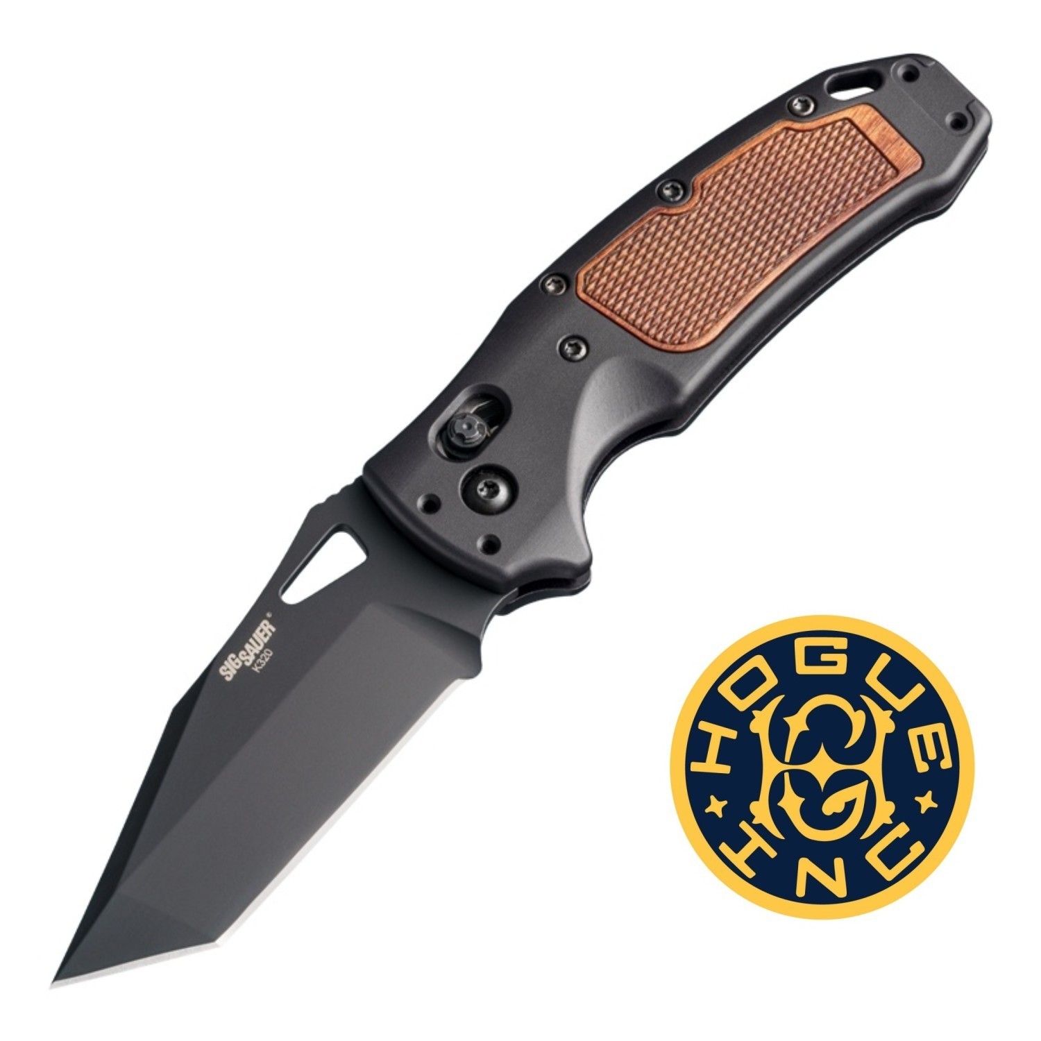 Hogue Sig Sauer K320 AXG 3.5″ Tanto Blade Folding Knife, Black/Walnut – 36367
