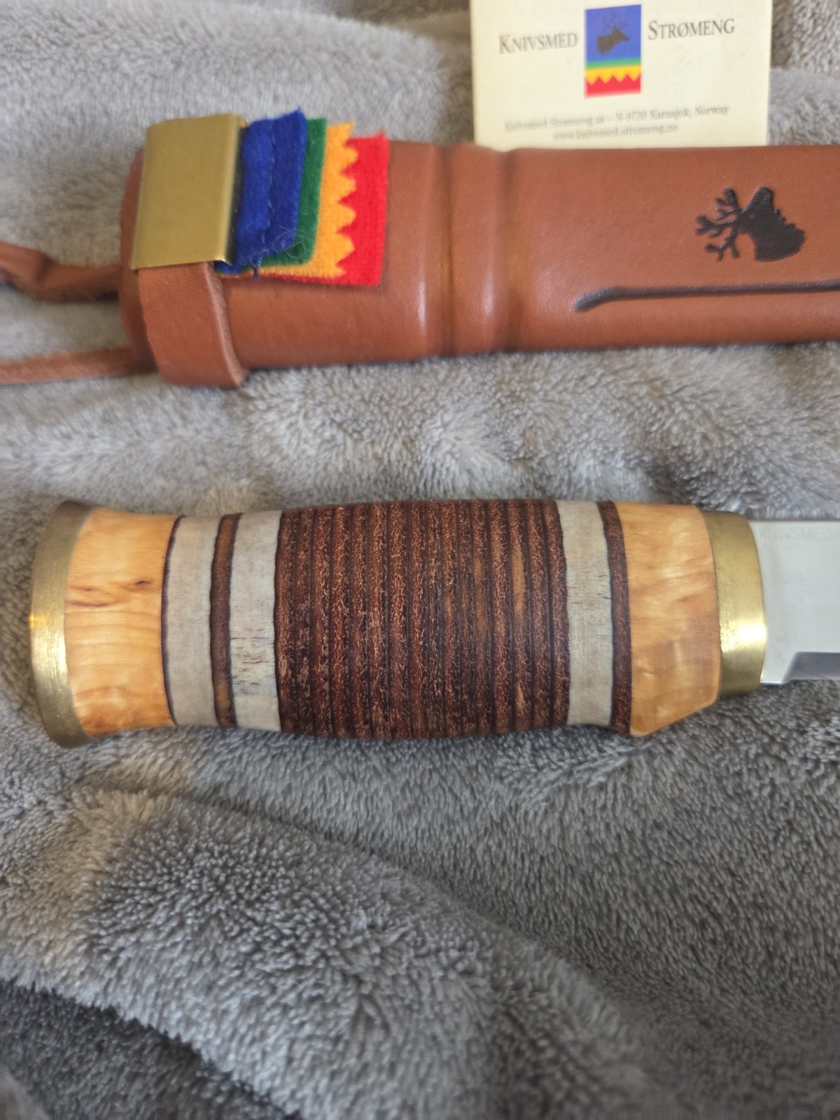 🔪Knivsmed Stromeng “Norway” Fixed Blade Knife With Elk Antler Inlay