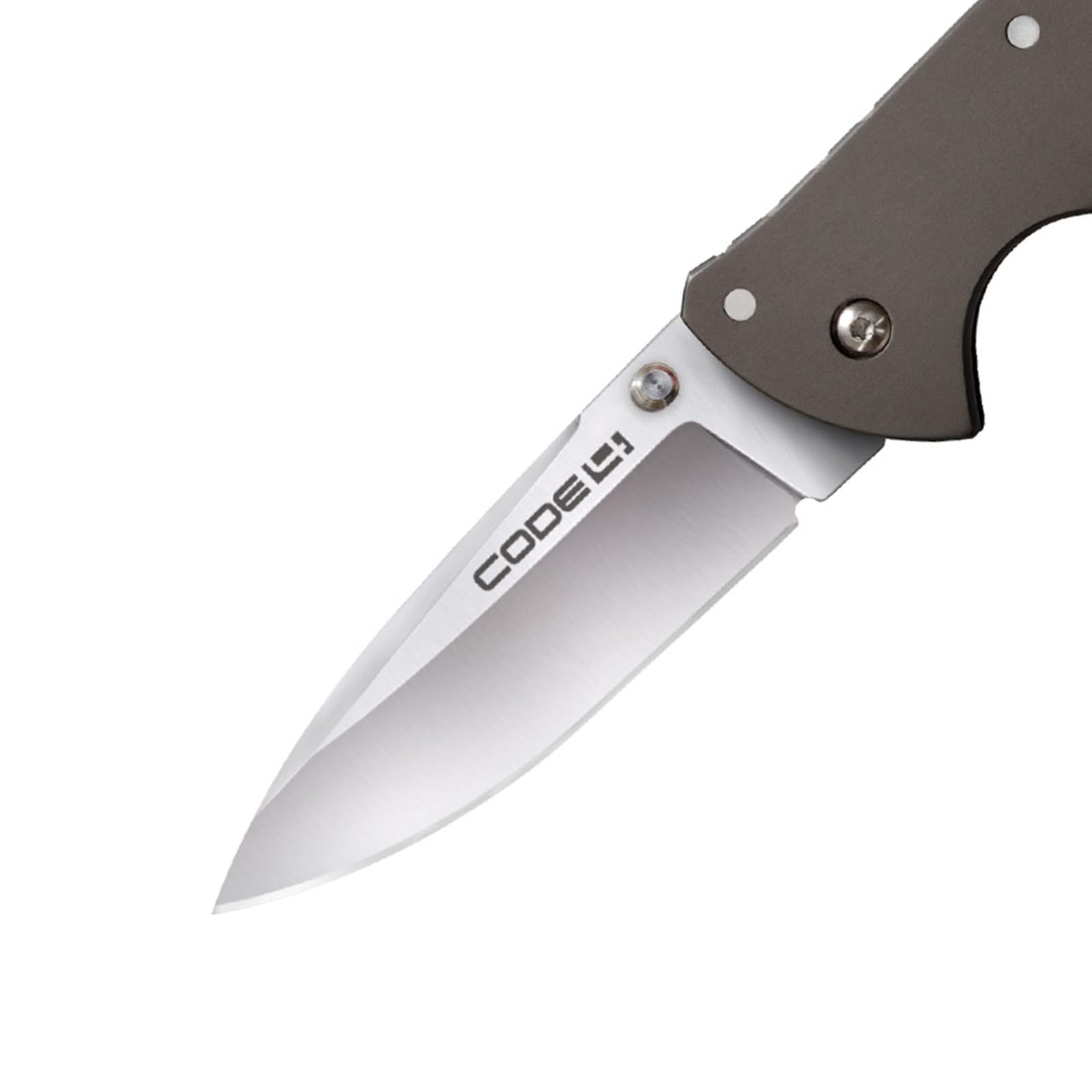 Code 4 3.5″ S35VN Razor-Sharp Spear Point Blade 5″ 6061 3.5″, Grey