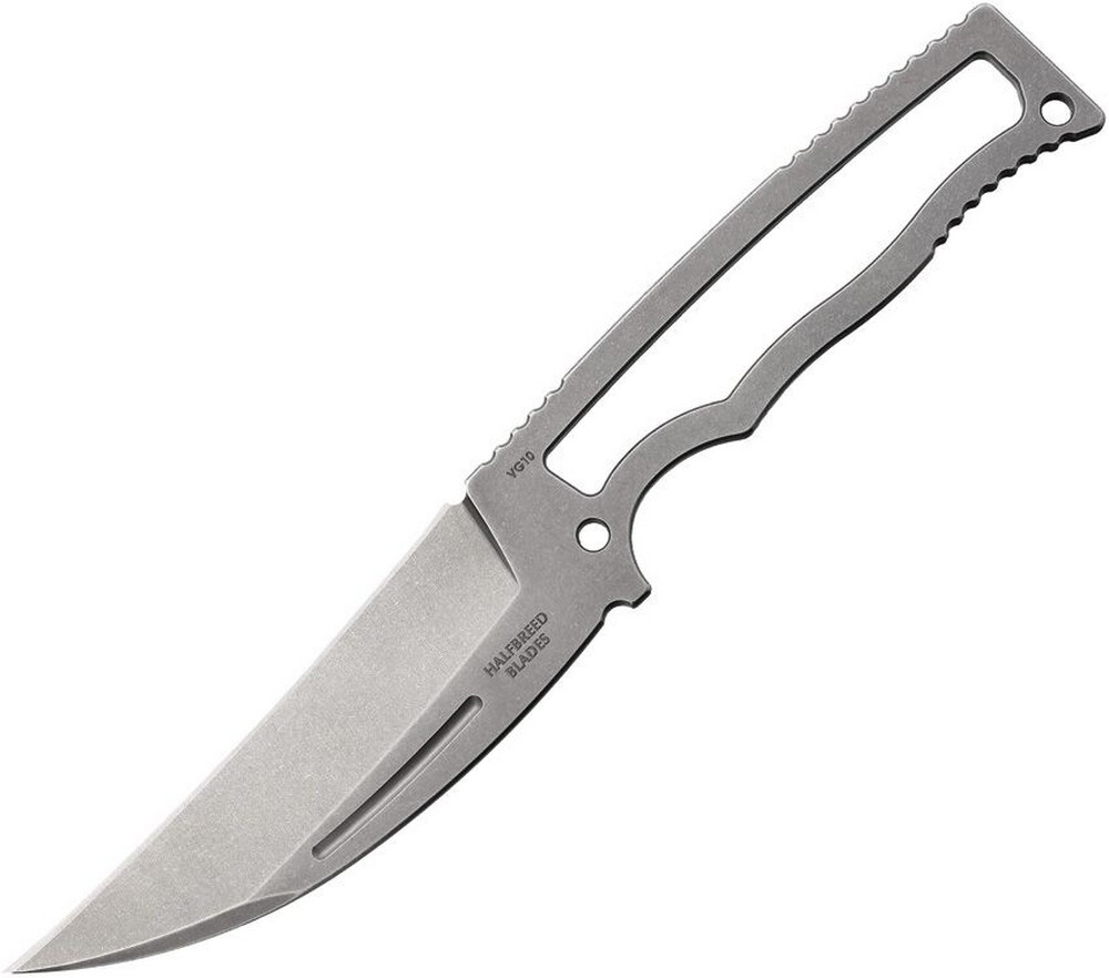 Halfbreed Blades Compact Field Fixed Knife Silver Skeletonized Handle – CFK-02