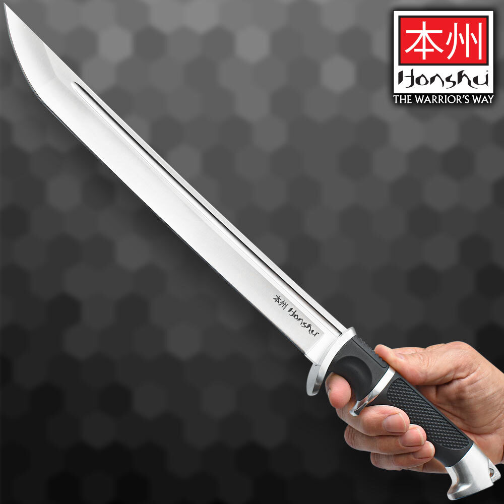 Honshu Sub-Hilt Tanto Knife | 7CR13 Stainless Steel | Leather Sheath | 17 1/4″