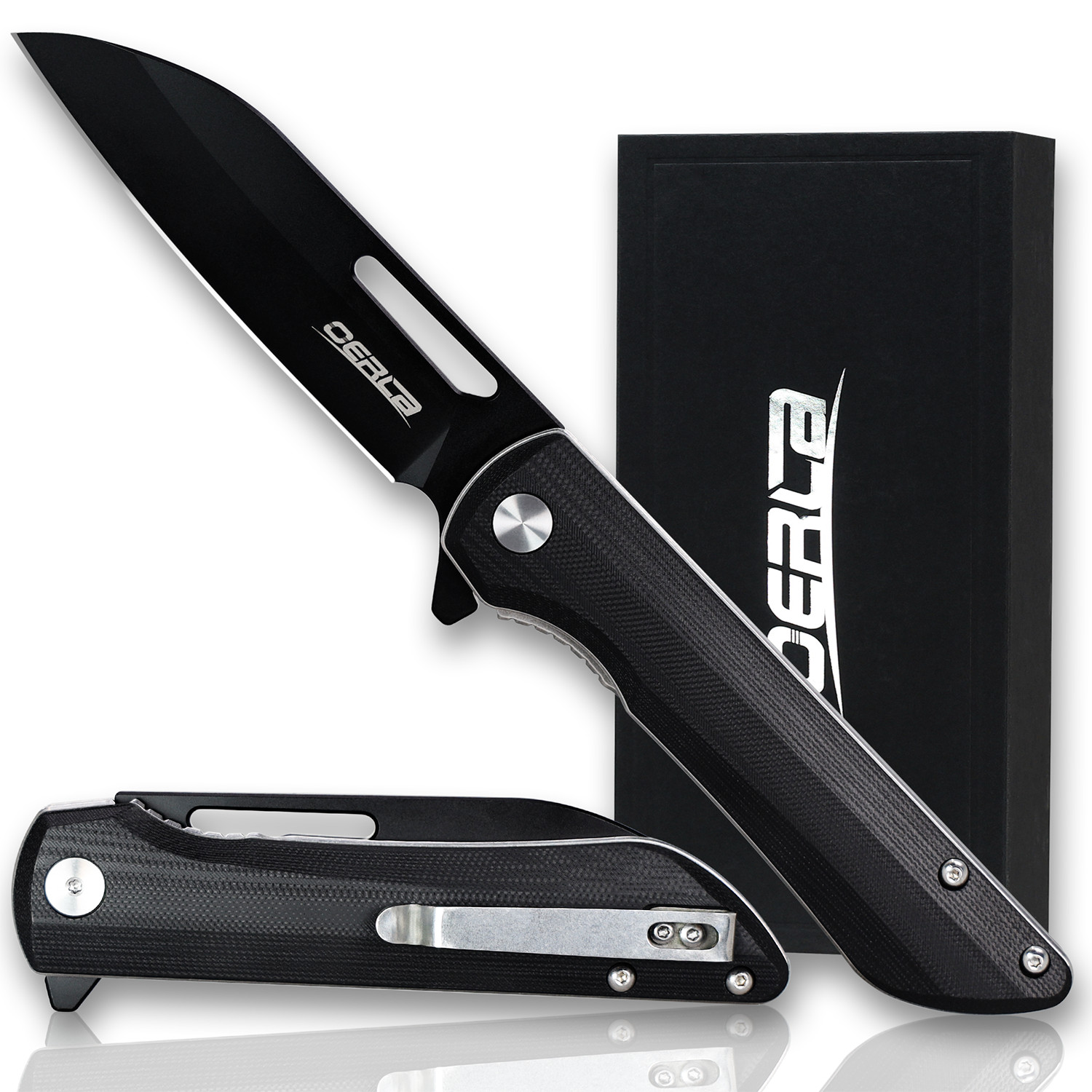 Oerla Pocket Folding Knife Medium Size D2 High Carbon Steel Flipper Knives