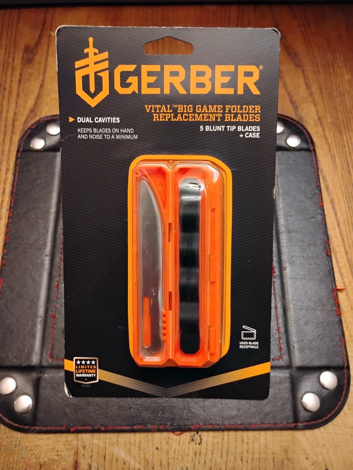 Gerber Vital Big Game Folder Replacement Blades “Blunt Tip” 5 Blades +Quite Case
