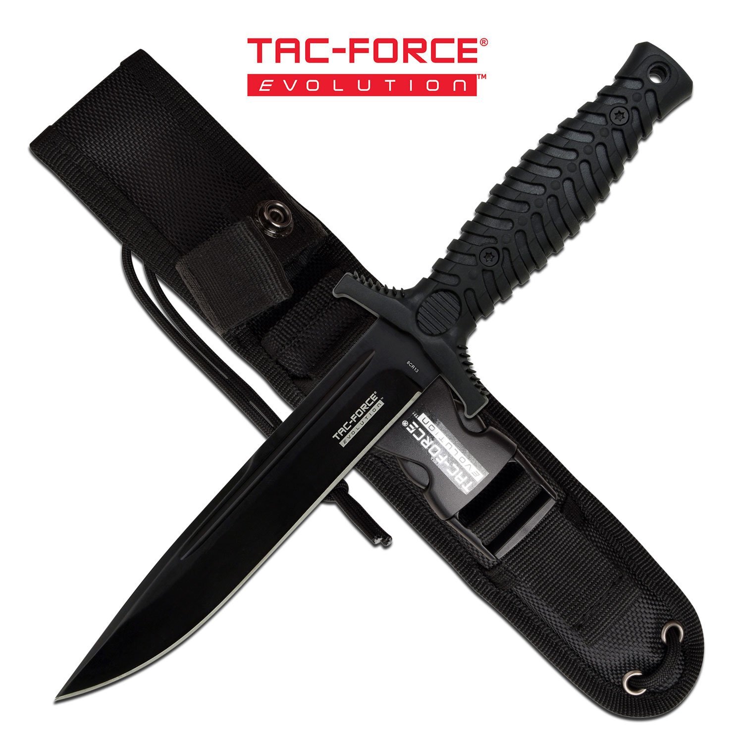 Dagger | 5.75″ Blade Tac-Force EVOLUTION Black Military Combat Tactical + Sheath