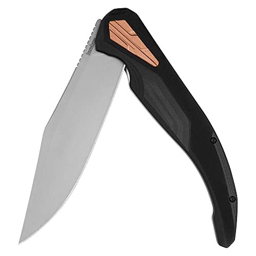 Kershaw 2077 Strata XL KVT Flipper Knife 5.4 ” D2 Bead Blasted Clip Point Blade
