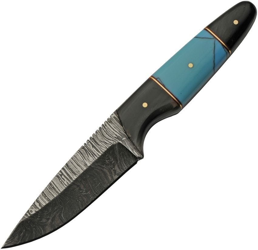 Damascus Turquoise Damascus Steel Fixed Blade Knife – DM-1293TR