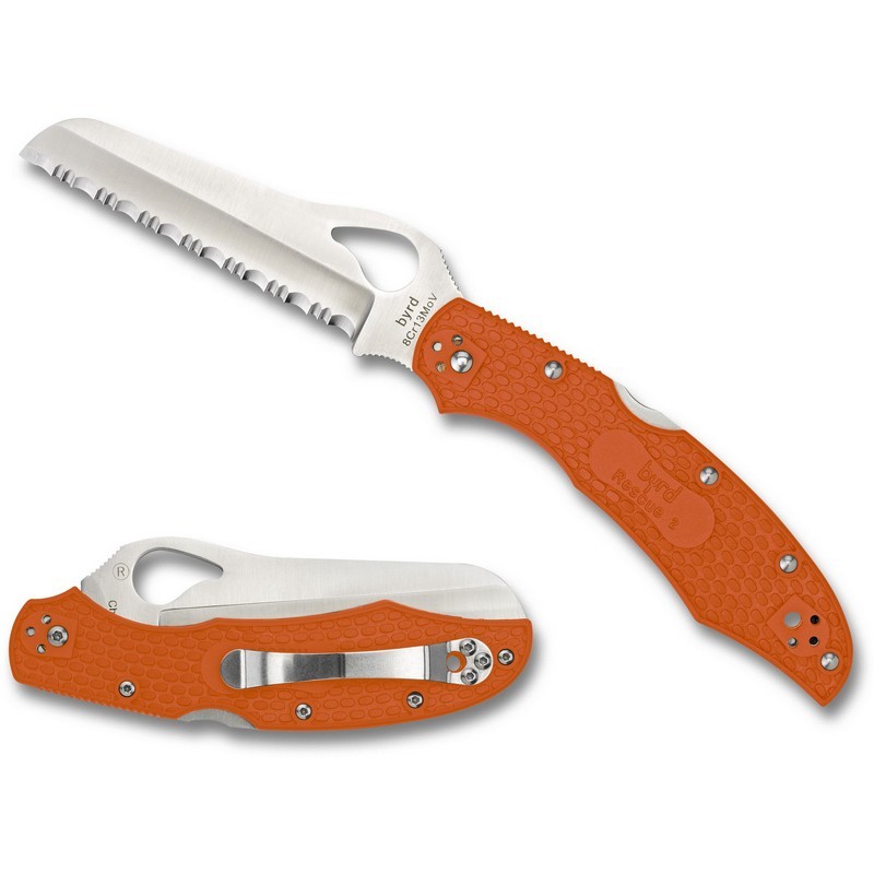Spyderco BY17SOR2 byrd Cara Cara2 Rescue Folding Knife 3.94″ 8Cr13MoV Serrated