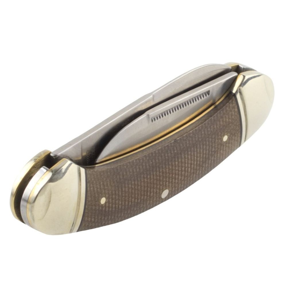 Brown Burlap Micarta Handle Bow Canoe Pocket Knife by Rough Rider – Tater Skin