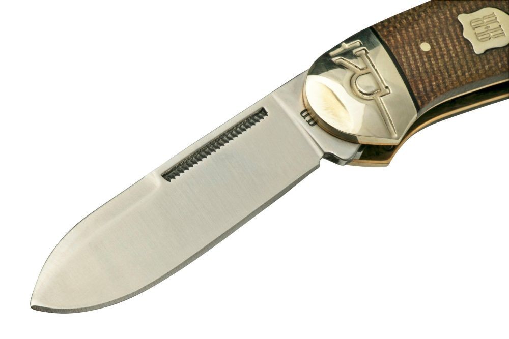 Brown Burlap Micarta Handle Bow Canoe Pocket Knife by Rough Rider – Tater Skin