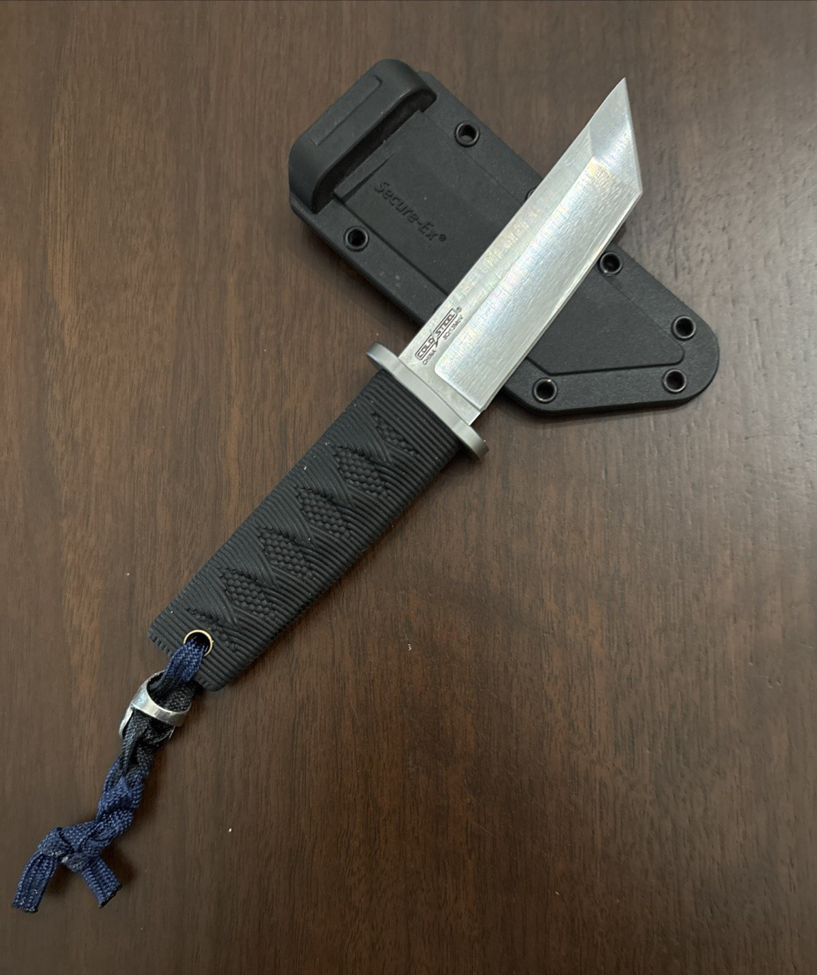Cold Steel Kyoto I Black Kray-Ex 8Cr13MoV Trailing Point Fixed Blade Knife