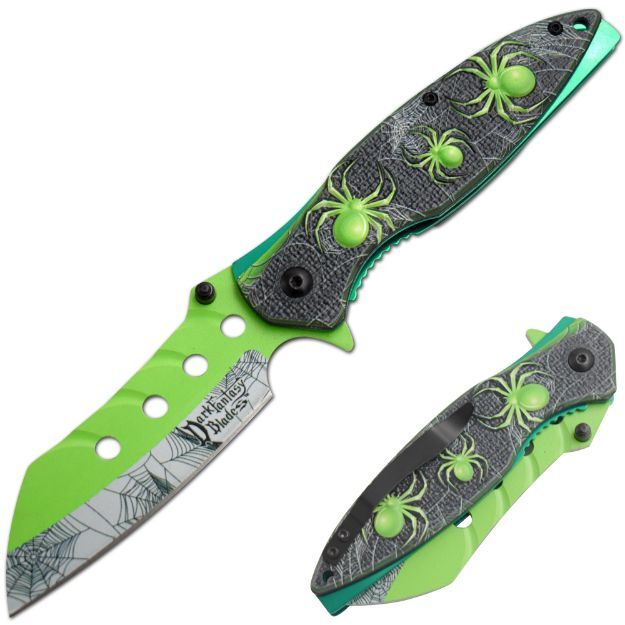 8.5″ DARK FANTASY BLADES EDC FOLDING POCKET KNIFE 420 STEEL BLADE GREEN