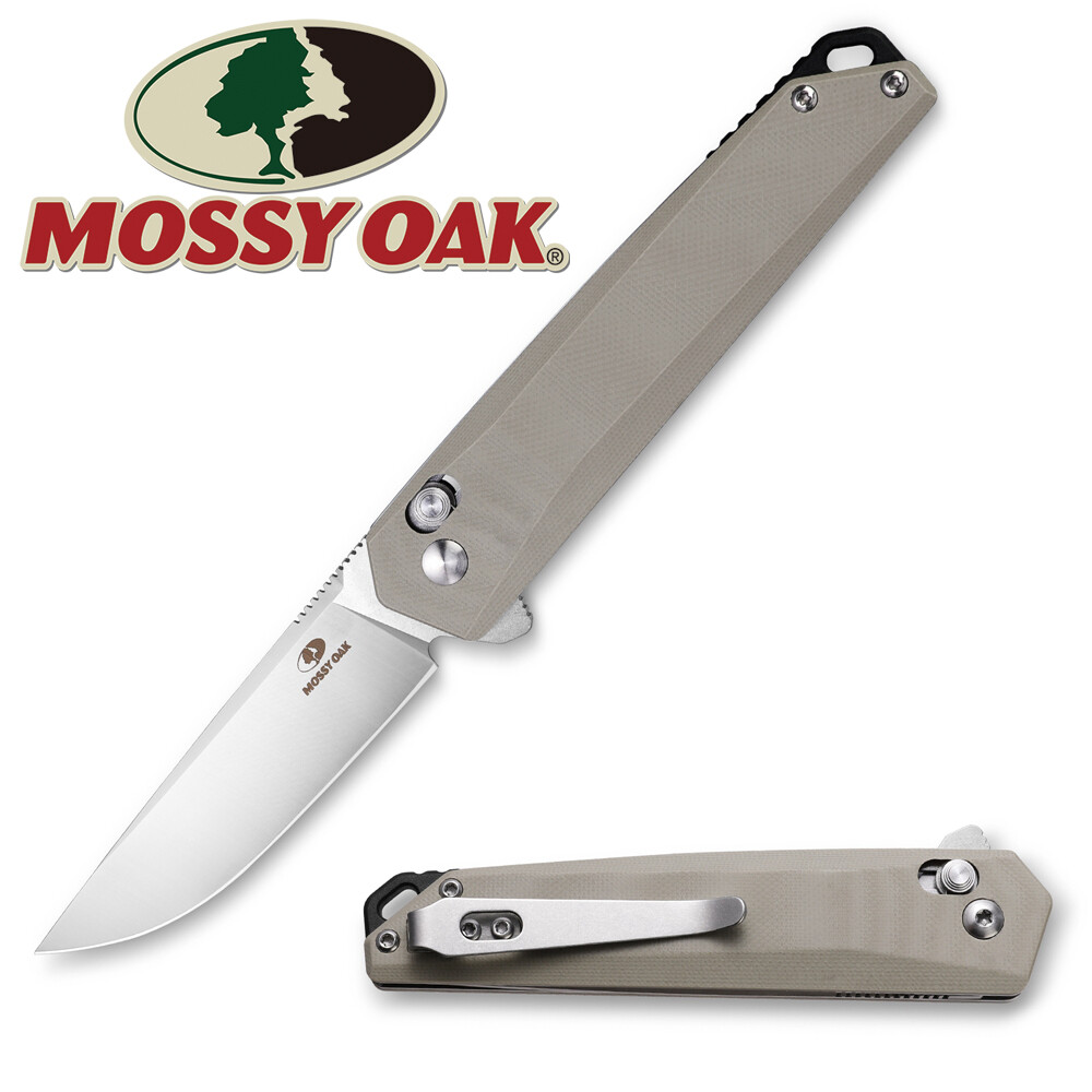 Mossy Oak Folding Pocket Knife EDC 3.5-Inch D2 Steel Drop Point Blade G10 Handle