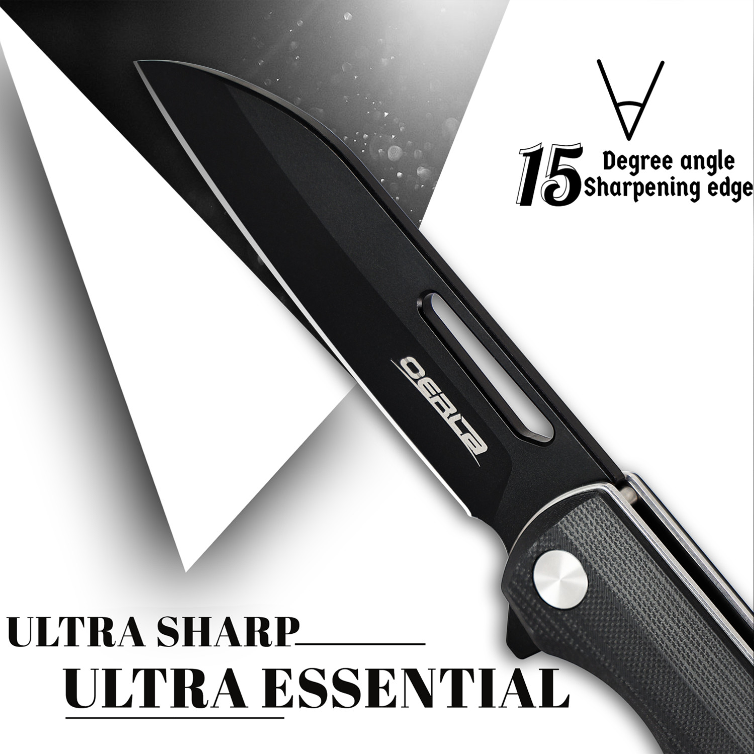 Oerla Pocket Folding Knife Medium Size D2 High Carbon Steel Flipper Knives