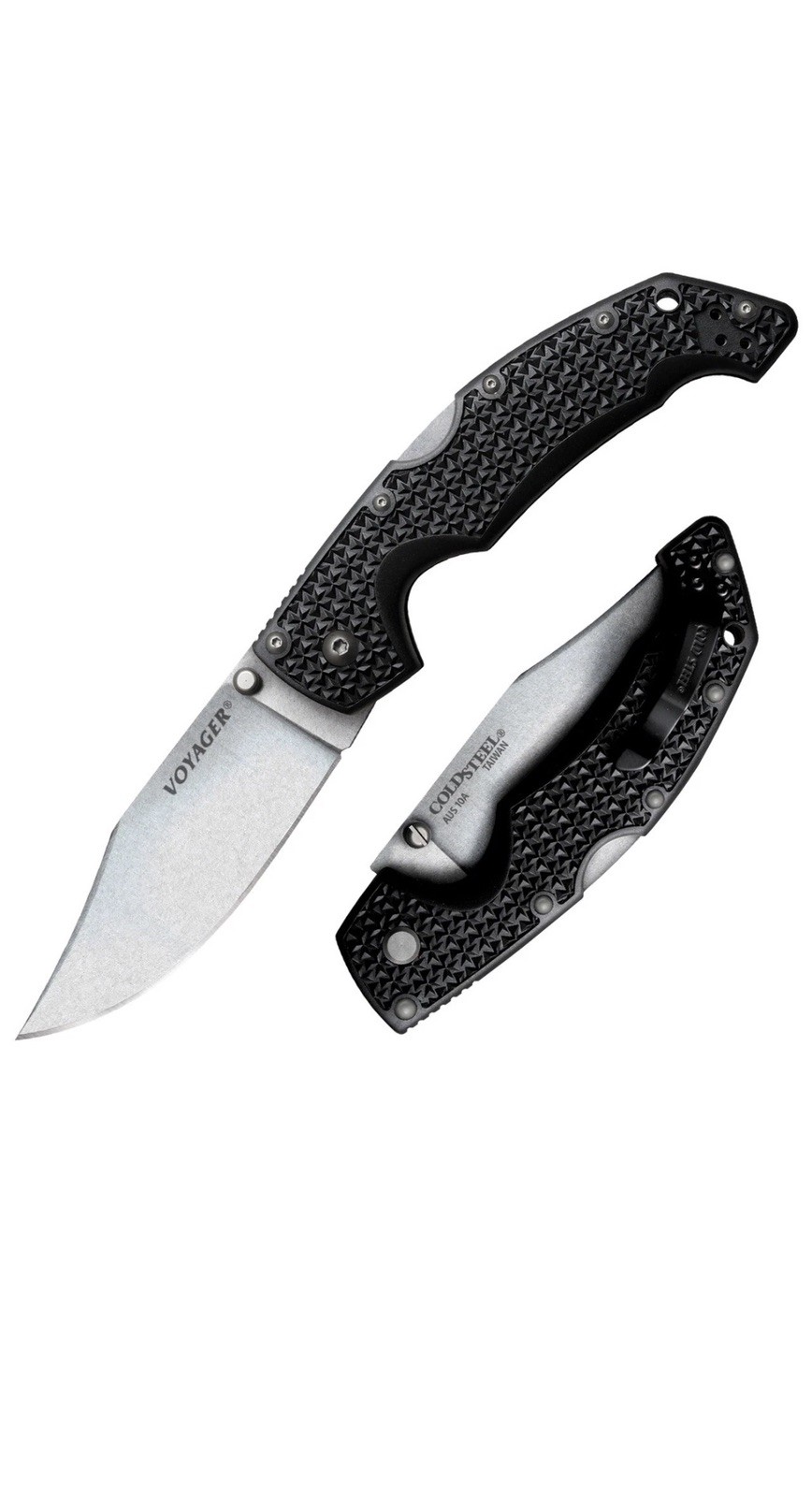 Cold Steel Knives Large Voyager Lockback 29AC AUS10A Stainless Steel Clip Point