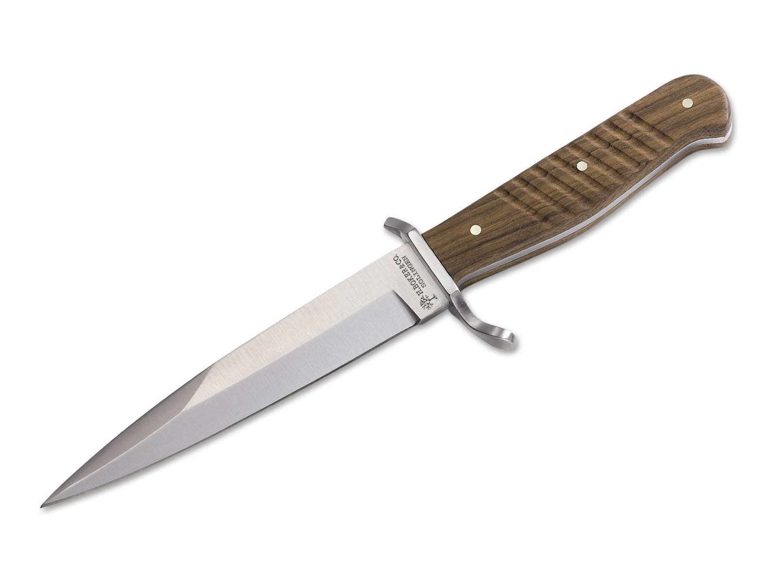 Boker Trench Knife Fixed 5.67″ C75 Blade Walnut Handle Tactical ✔️ 121918