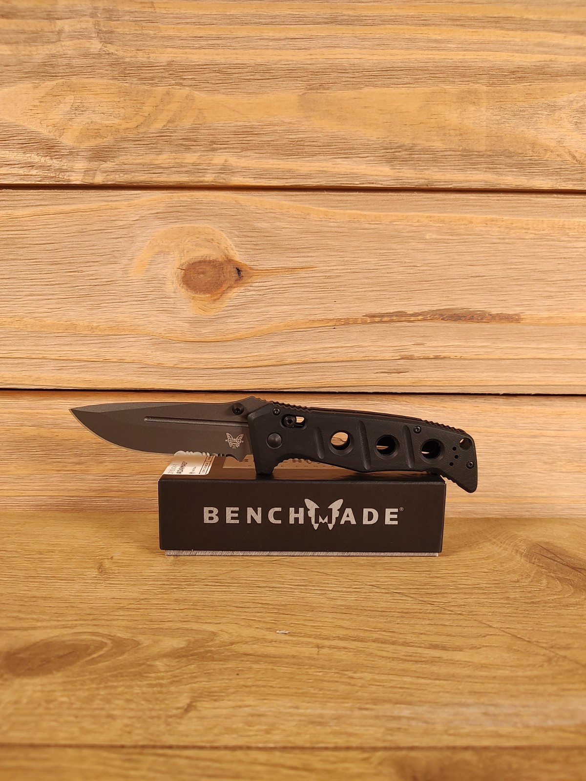 Benchmade 275SGY-1 Adamas Serrated Drop Point Tactical Folding Knife Black Class