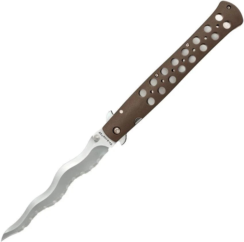 Cold Steel Ti-Lite Kris Linerlock 6in Folding Pocket Knife AUS-10 Green EDC Gift