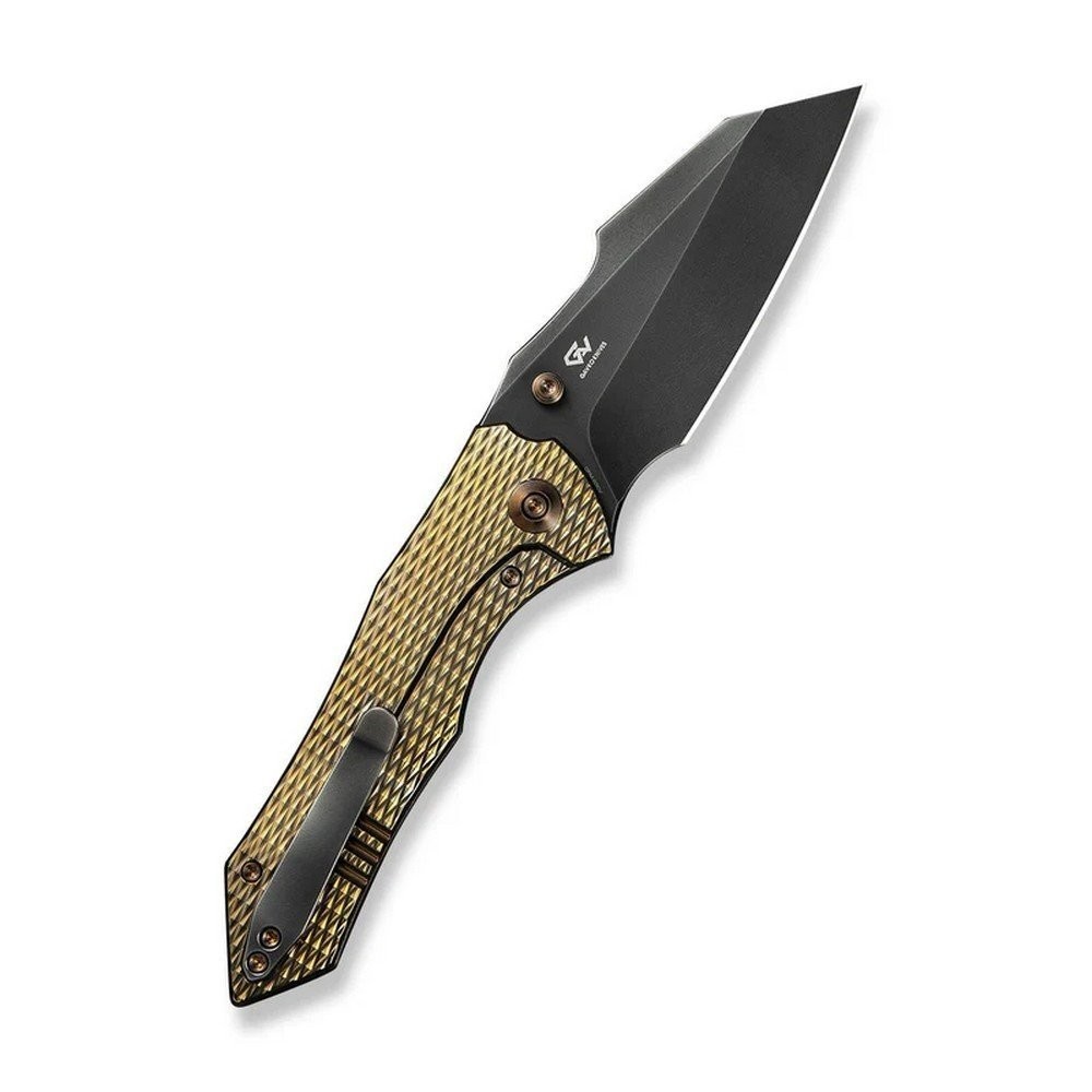 We Knife Co Ltd High-Fin XL Framelock Gold CPM-20CV Folding Blade – WE24010-3