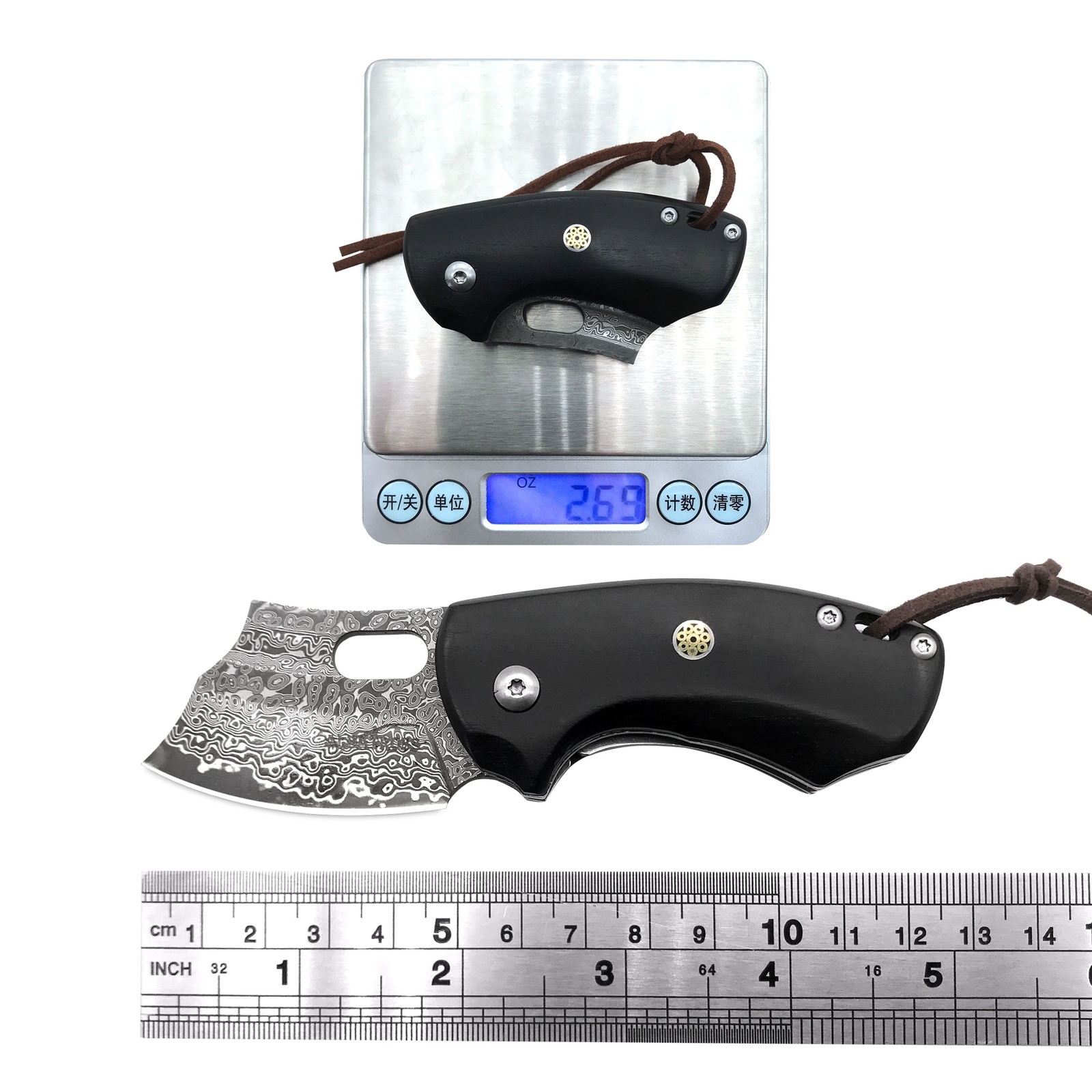 ALBATROSS 3” EDC Damascus Steel Folding Pocket Knife Ebony Wood Handle HGDK024