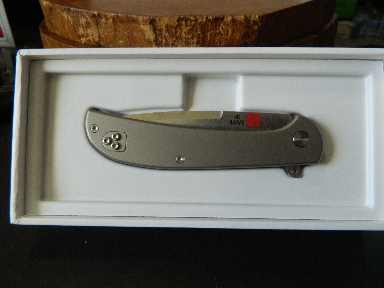 AL MAR KNIVES 4″ CLOSED AMK4114 ULTRALIGHT TITANIUM FRAMELOCK D2 BLADE *FALCON*