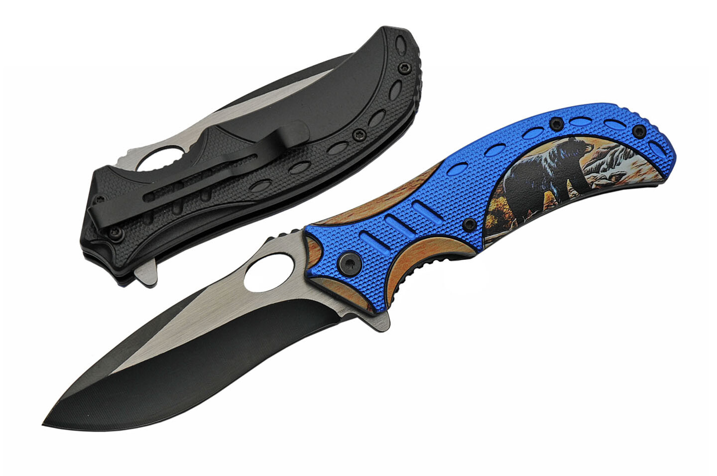 Spring-Assist Folding Knife | Blue Bear Pocket Folder Clip Gift EDC 300490-BE