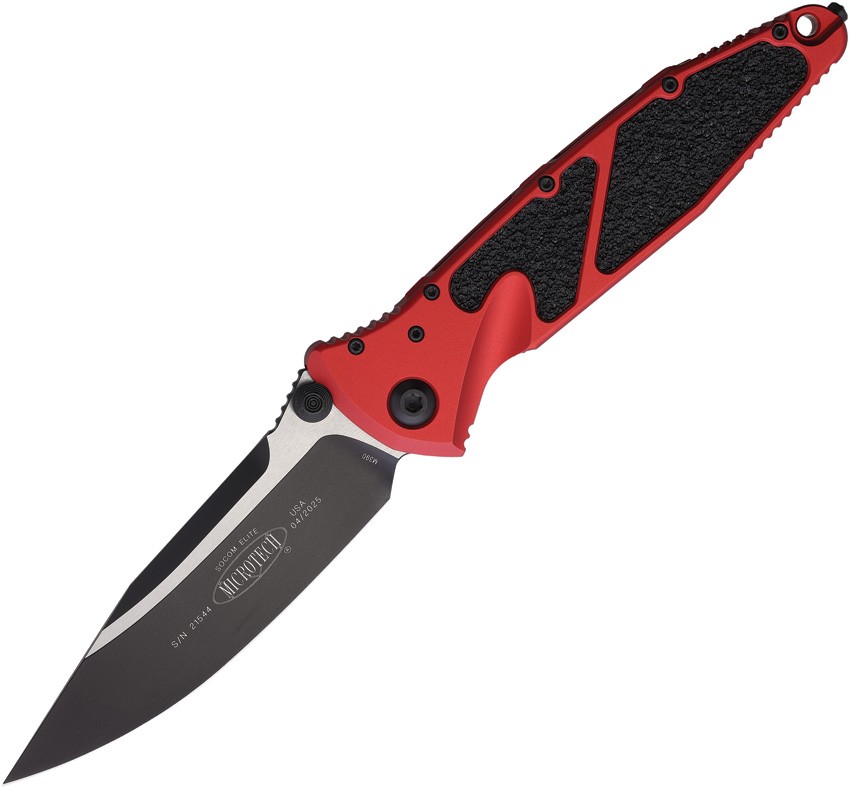 Microtech Socom Elite SE Linerlock 160-1Rd 4″ Red Aluminum Manual Folding Knife