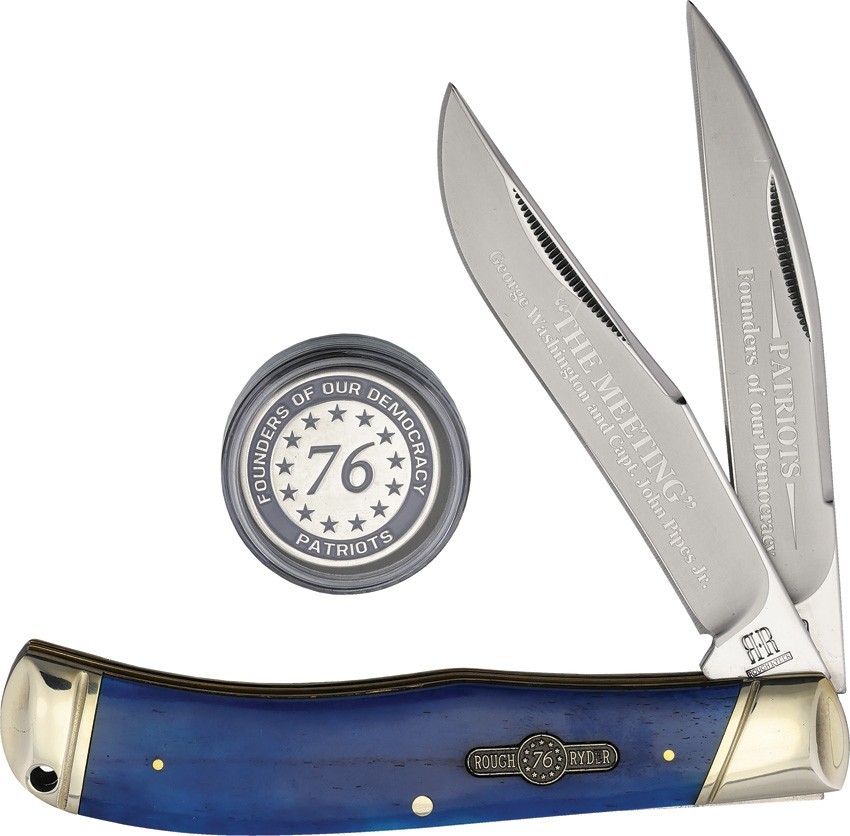Rough Rider Patriot Series Jumbo Trapper RR2511 Stainless Bone Folding Knife