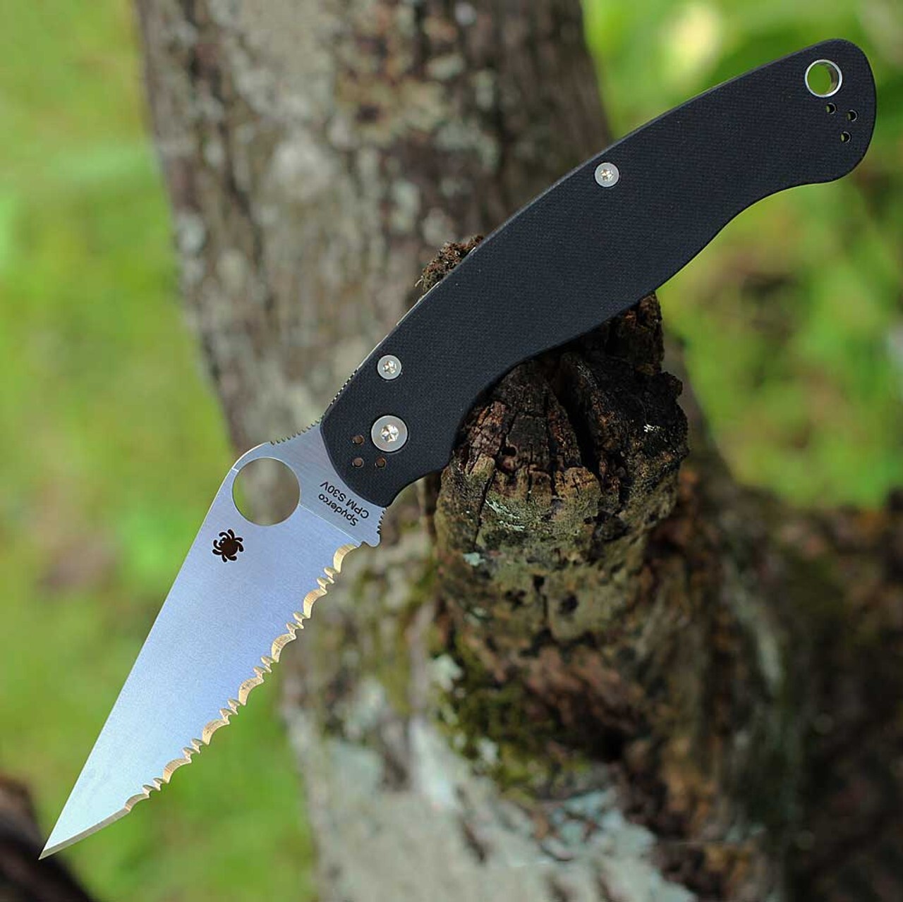 Spyderco Knives Military 2 C36GS2 Serrated S30V Stainless and Black G-10 Pocket