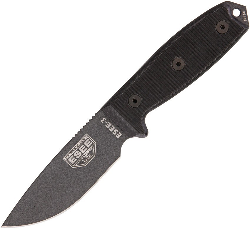 ESEE Model 3 Tactical ES3PTGB 3.88″ Carbon Steel Micarta Fixed Blade