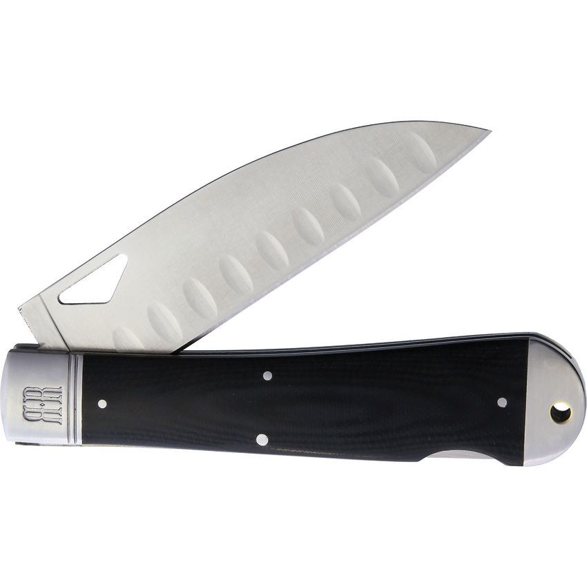 NEW Folding Santoku Chef Knife Rough Ryder Pocket Camp Kitchen Compact Black