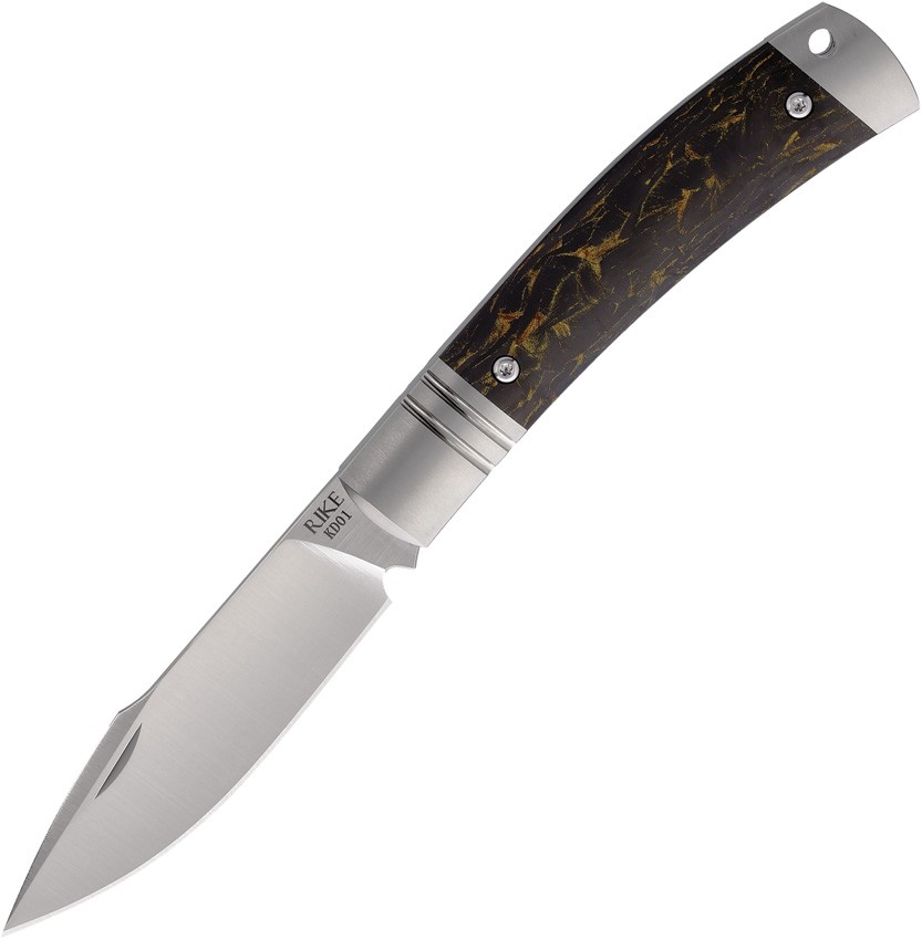 Rike Knife Slip Joint Gold RKKD01GCF 3″ M390 Folding Knife