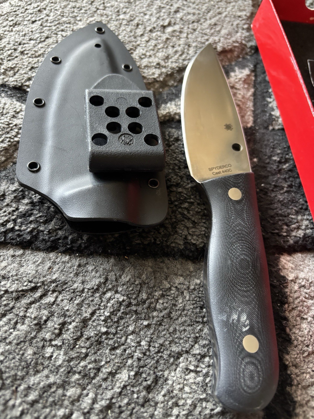 Spyderco Serrata FB32GP Knife 4.625 Cast 440C Blade Black G10 BoltSheathn New !!