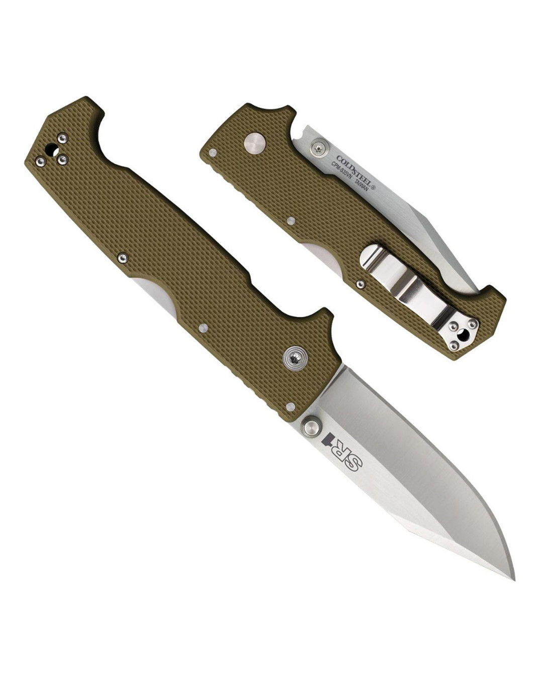 Cold Steel SR1 S35VN Steel 4″ Clip Point Blade G-10 Handle Folding Knife with…