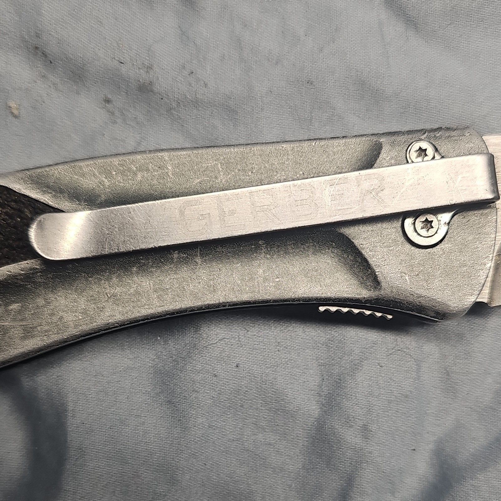 Gerber Stainless Steel Partially Serrated Folding Pocket Knife Metal Handle