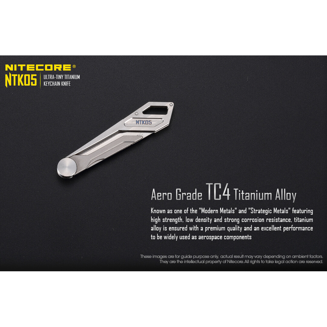 ~NEW~ Nitecore NTK05 Titanium Folding Scalpel Keychain Knife