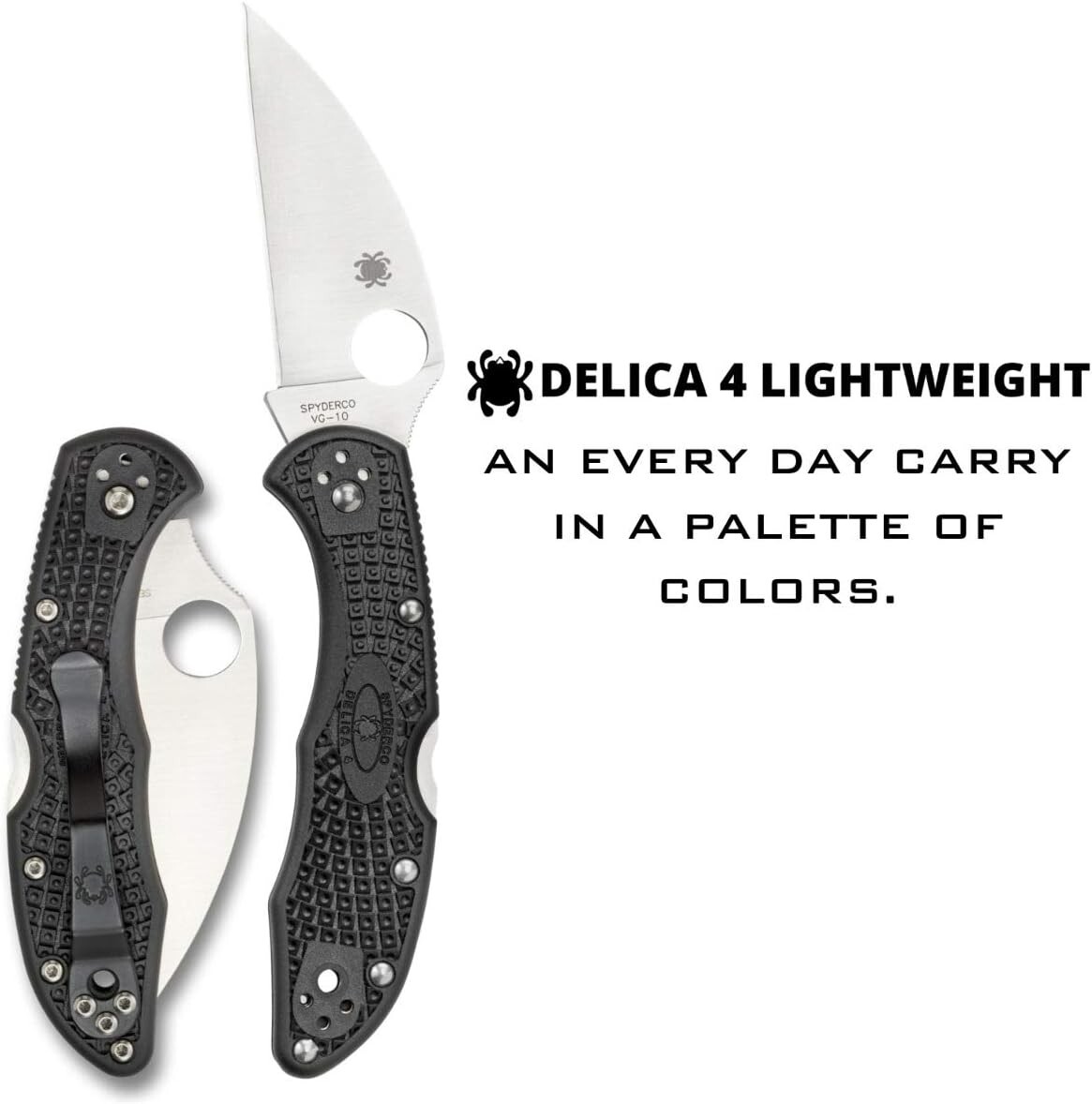 Spyderco Delica 4 Wharncliffe Folding Knife with Full-Flat Ground Steel Blade