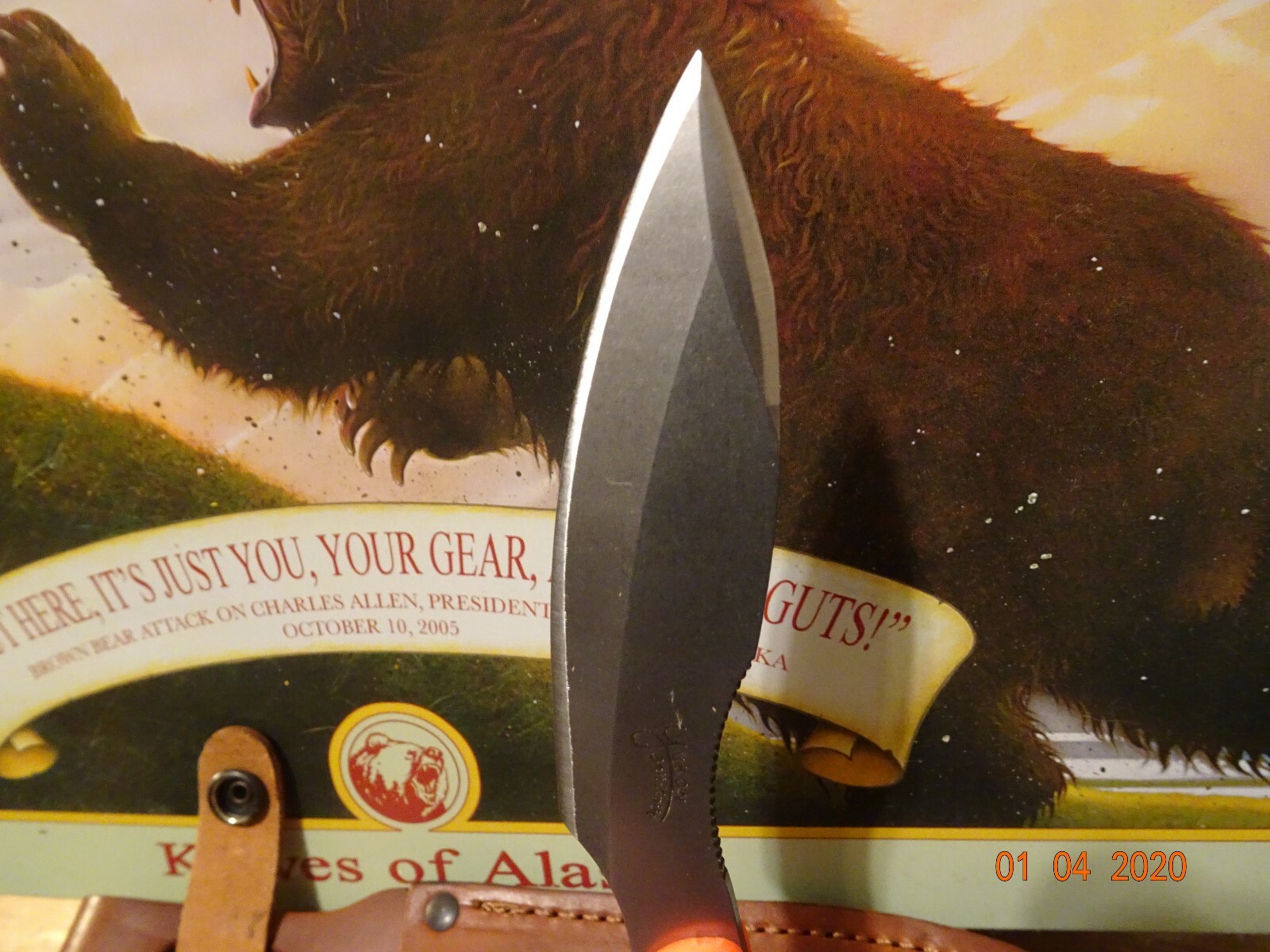 KNIVES OF ALASKA 8 1/2″ ETREME YUKON #1 SUREGRIP ORANGE HANDLE D2 BLADE LEA SH