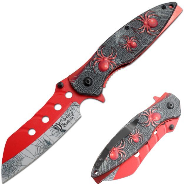 8.5″ DARK FANTASY BLADES EDC FOLDING POCKET KNIFE 420 STEEL BLADE RED