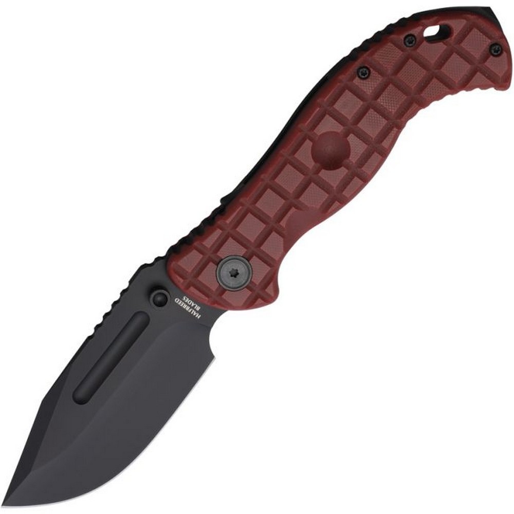 Halfbreed Large Bush Gen 2 Drop Point Blade Cherry Red G10 Handle Folding Knife